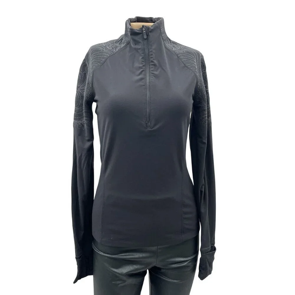 Lululemon Toasty Tech 1/2 Zip Pocket Hi-Neck Activewear Longsleeve Black Women 4